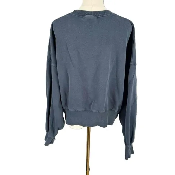 Nike Navy Crew Neck Sweatshirt Vintage Retro Long Sleeves Embroidered Medium - Picture 6 of 13